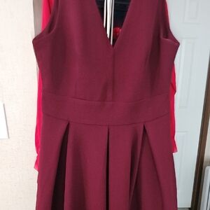 Haute Monde Deep Red Backless Dress